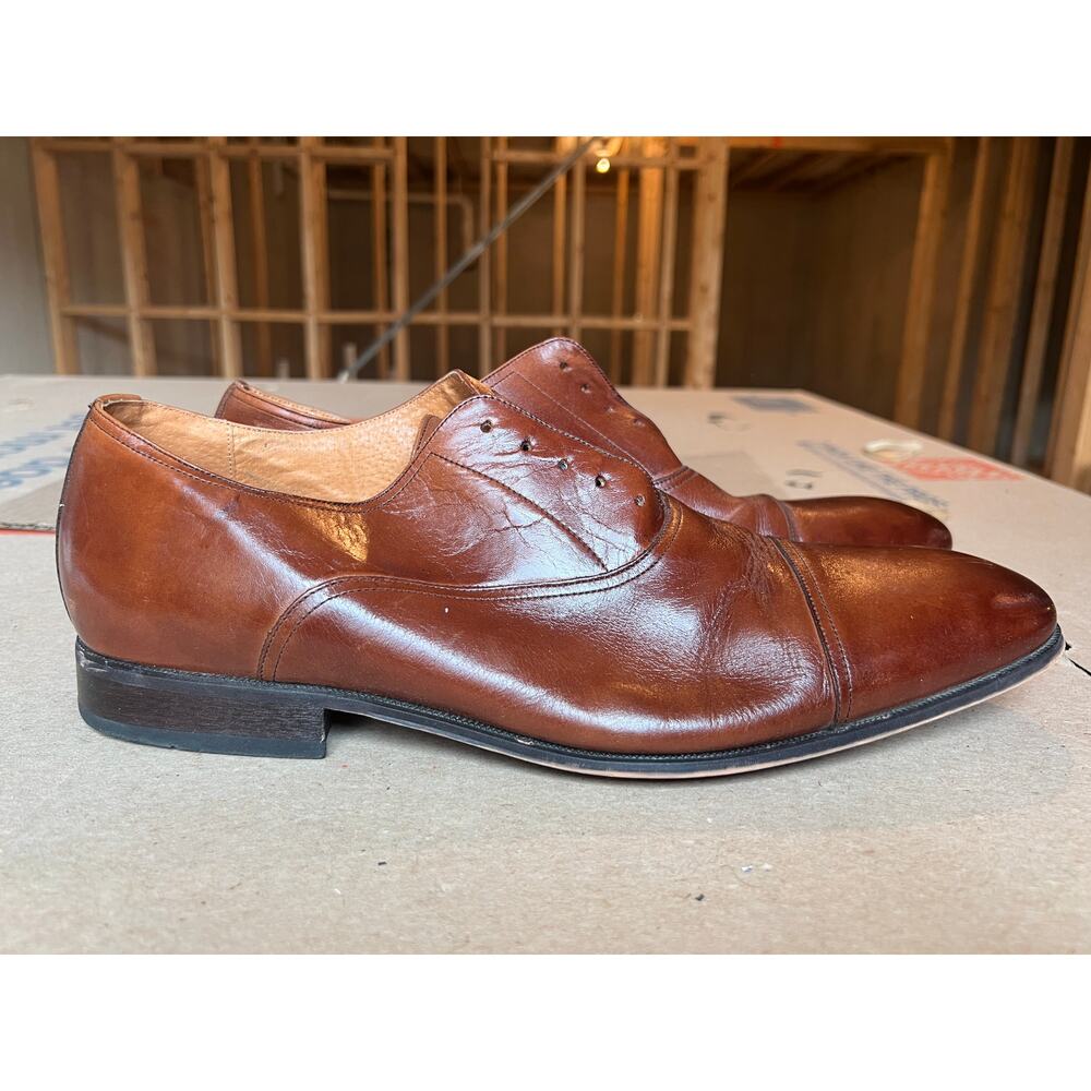 Florsheim men's brown leather cap toe oxford dress shoe 13D